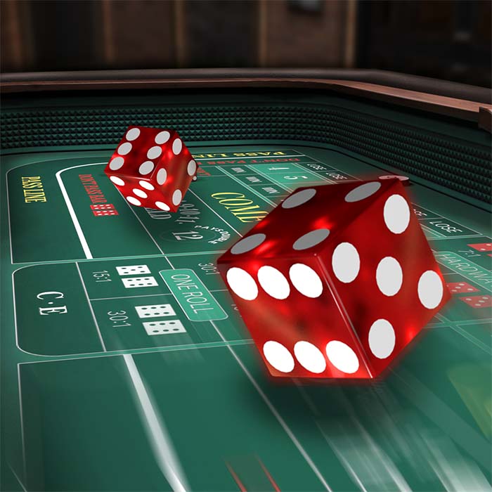 Live Craps Dice in first person banner